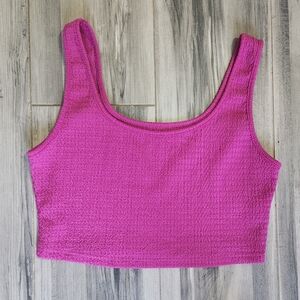 Womens Magenta Cropped Tank